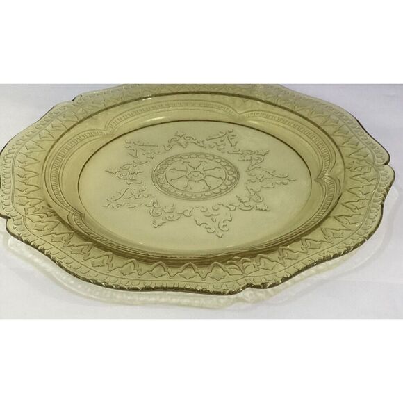 Federal Glass Patrician Spoke Yellow Amber Dinner Plate 11" Depression Glass - Picture 1 of 3
